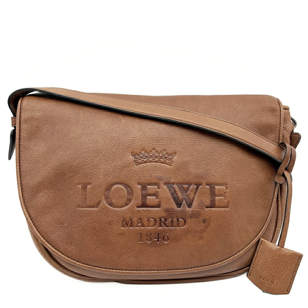 Loewe women's shoulder bag, Heritage leather, brown bag.
